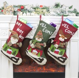 The latest Christmas stocking 45.5CM, Christmas ornaments, Christmas tree ornaments, candy bag socks, free shipping