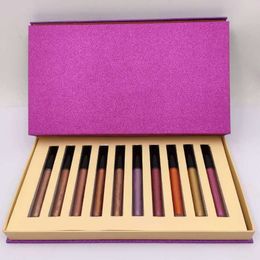 Christmas Makeup Holiday Lip Gloss Sets Limited Edition Set 10 Shades Matte Liquid Lipstick Boxset Kit