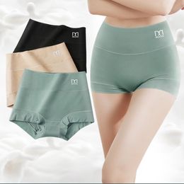 [3PCS/5PCS]/lot Women Silky Modal Panties Ladies High Waist Boyshort Breathable Soft Underwear Girls Briefs Safety Shorts Pants 201112