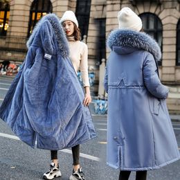 Fashion Bubble Coat Women Warm Fur Lining Cotton Padded Oversized Long Jacket Winter Female Puffer Jacket Parkas Mujer New 201217