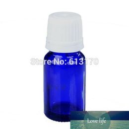 30pcs 10ML Blue Glass bottles, Essential Oil Bottle White screw Tamper Proof cap Juice Serum container 10CC small Sample Vial