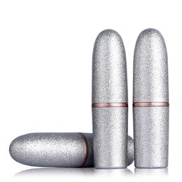 200pcs Portable Empty Silver Bullet Shape Lipstick Tube Lip Gloss Tubes DIY Makeup Tools Plastic Bottles 12.1mm