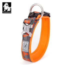 TRUELOVE Pet Collar Best Neoprene Padded Reflective Dog Collar for Large Medium Small Bonus Dog Tracker Tag Feature LJ201113