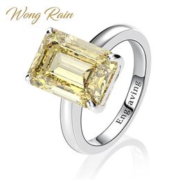 Wong Rain Classic 100% 925 Sterling Silver Created Moissanite Gemstone Wedding Engagement Diamonds Ring Fine Jewelry Wholesale Y200321
