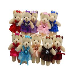 36pcs/Lot 15 Colours Mini Teddy Dolls Christmas Gift Bear Plush Toy Bear Bouquet for Girlfriend Wedding Gift Key Chain Pendant