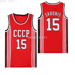 custom CCCP 15 SABONIS jersey Embroidery basketball jerseys XS-5XL NCAA
