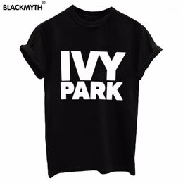 Women's T-Shirt Wholesale- Women's O-neck Tops IVY PARK Letters Print Summer T Shirt Short Sleeves White Black Slim Tee Shirt1