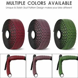 1 Pair MTB Bike PU Fabric Handlebar Tape Silica Gel Anti-slip Colourful Thick Shockproof EVA Handle Bar Strap With bar end Bicycle Tool