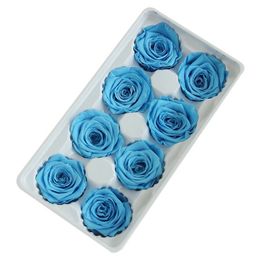 Sale 8pcs/box High Quality Preserved Flowers Flower Valentines Immortal Rose 5cm Diameter Mothers Day Gift Eternal Life Box
