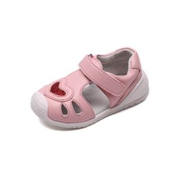 New Baby girls sandals real leather little kids shoes Love style Breathable toddler toddler Baby shoes LJ201104