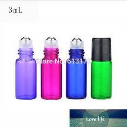 Perfume Vials Oil Bottle Glass with Metal Black 3ml Cap Rose Red, Green,blue, Purple Roll In Empty Essential Roller All