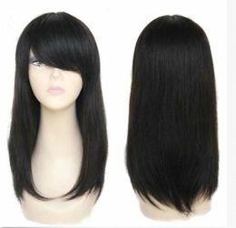 Natural black Brazilian straight wig straight