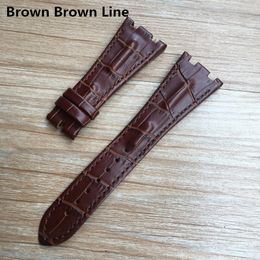 28mm Watchband For Men Watches Black Blue Genuine Leather Watch Band With Buckle Aaa Quality Bracelet Royal