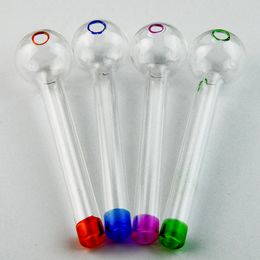 Mini Pyrex Oil Burner Pipes Hand Smoking Pipes Glass Tube Smoking Accessories Colourful Dab Tools Waterpipes
