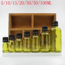 Green Essential Oil Bottle With Black Plastic Screw Cap,16PC Empty Cosmetics Packaging Container, Refillable Elite Fluid Bottles
