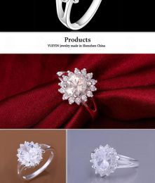 Cubic Zirconia Diamond Engagement Ring 925 Sterling Silver Rings Gemstone Rings
