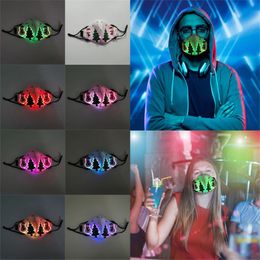 NEW Christmas Glowing Mask 7 color changes LED Light Up Mask Christmas Party KTV Club Festival DIY Party Dress Up Mask Props