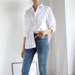 Women Shirt Spring Summer Simple Blouse New Boyfriend Style Classic Silhouette Solid Blouses LJ200810