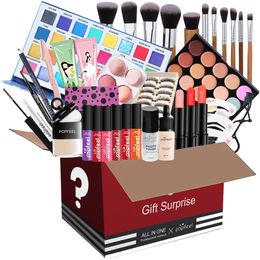 ALL In 1 Makeup Set Including Foundation Eyeshadow Palette Eyeliner Lipstick Lipgloss Powder Puff Gift Kit POP003