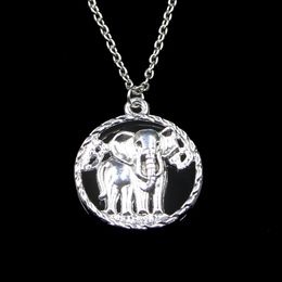 Mode 28mm Kreis Elefant Anhänger Halskette Link Kette Für Weibliche Choker Halskette Kreative Schmuck party Geschenk