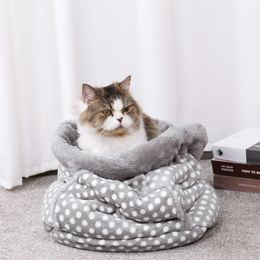 Pet Dog Cat Sleeping Bags with Pocket Lovely Cozy Beds Super Warm Rabbit Kitten Puppy Cushion Mat Multiple Function Pet Supplies LJ201028