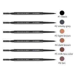 Auto rotate 6 Colours Makeup Eyebrow Pencil Enhancers Free Cutting Automatically Spiral Skinny Brow Pencil Gold Double Ended with Eyebrow Bru