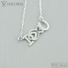 Wholesale 925 Sterling Silver Love Heart Pendant Necklace For Women With Zircon Rose Color S925 Cute Jewelry Gifts to Friends