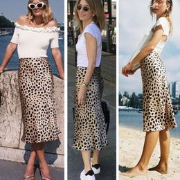 Women Leopard Print Casual Long Evening Party Cocktail Dress Mini Skirt279G