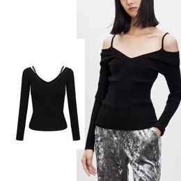 Design Strapless Tops Black Tight Slim T Shirts Womens Spring t Shirt Soft Comfortable Cotton Tee