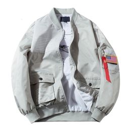 Drop Shipping Bomber Jacket Men Hip Hop Letter Design Loose Windbreaker Pilot Jacket Coat Mens Japanese Streetwear M-4XL 201118
