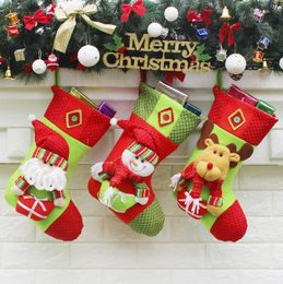 The latest 41CM size, Santa snowman pendant, non-woven material, Christmas stockings, Christmas ornaments, gift socks free shipping