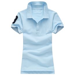 Frauenblusen Shirts kostenlos Versand 2021 Neue hochwertige Mode Frauen Top Polo Shirt Casual Sports Frauen Kurzarm 100% Baumwolle Frauen Kurzarm Größe S-XL