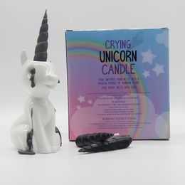 i can't Breathe Black Tear Crying Unicorn Candle Unicorn Horse Kids Party Children Gift Fun Gift Candle LJ201018