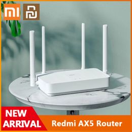 Xiaomi Youpin Redmi Router AX1800 WiFi 6 1800 Mbps 5-Core Chip 256MB RAM 2.4G / 5G Dual Frequência Malha Rede Ax5 4 Antenas