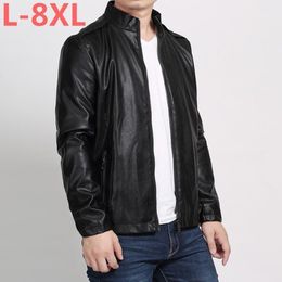 10XL 8XL 6XL 5XL 4XL Brand PU Leather Jacket Men Autumn Winter Casual Mens Jackets Solid Clothes Elastic Motorcycle Outerwear1