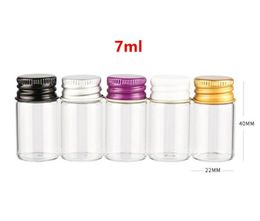 7ml Mini Clear Glass Vials with Aluminum Screw Cap (22*40mm )Essential Oil Sample Bottles Fast Shipping