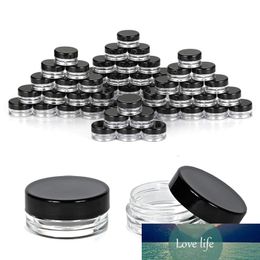 3g Jar Cosmetic Sample Empty Plastic Container with Black Screw Cap 3ml Bottle for Make Up Eye Shadow Nails Powder Paint Jewellery