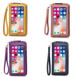 DHL30pcs Cell Phone Pouches Women Pvc Transparent Multifunctional Large Capacity RFID Phone Shoulder Bag