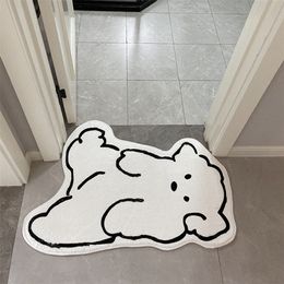 INS Cute Carpet Bathroom Absorbent Floor Mat Bedroom Cartoon Soft Rug Toilet Non-slip Doormat Animal Carpets Alfombra Tapis 220301