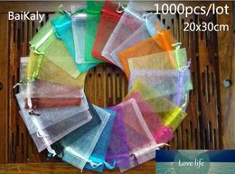 1000pcs Organza Bag 20x30cm drawstring pouch wedding/birthday party/christmas gift bag for jewelry Packaging bags Storage bag