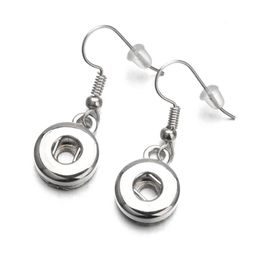 Fashion Lady 12mm 18mm Snap Button Charms Earrings for Women Gold Silver Plated metal Jewellery