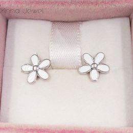 Hot designer jewelry Authentic 925 Sterling Silver Heart Stud Earring Original Box for Pandora DAISY FLOWER Earrings luxury women Valentine day gift 290538EN12