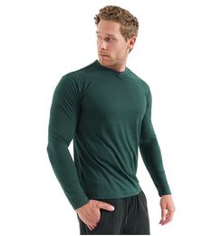 Men's 100% Merino Wool Thermal long sleeve T Shirt Base Laye Merino Wool Shirt 240g Wicking Breathable Anti-Odor Size S-XXL 201203