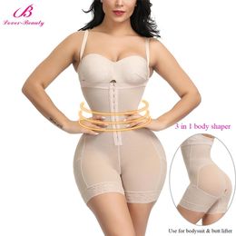 Lover Beauty Full Body Shaper Tummy Control Waist Trainer Butt Lifter Slimming Underwear Control Panties Underbust Shapewear 201222
