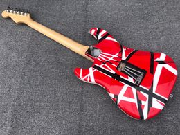 Kram Electric Guitar Eddie Van Halen Guitar, Custom Guitar+ Black Striped Red Guitar,Factory Direct Delivery Free Of Charge