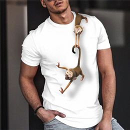 Camiseta Impresa Mono Diseño Gráfico Wellcoda Mono mafia Humo Para hombres Camiseta