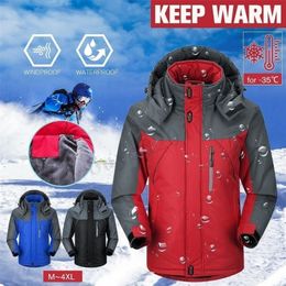 New Brand Winter Jacket Men Women Fashion Warm Outdoor Jackets Fleece Lined Waterproof Ski Snowboard Coat Plus Size M-5XL 201116