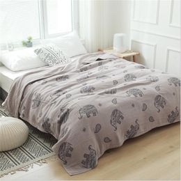 200* four layers 100% Cotton Muslin Blanket Bed Sofa Travel Breathable Mandala style Large Soft Throw Blanket Para Blanket LJ201014