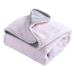 Baby Blanket New Thicken Double Layer Coral Velvet Infant Swaddle Bebe Envelope Wrap Solid Thermal Newborn Baby Bedding Blankets LJ201014