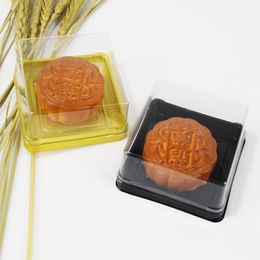 8.8*8.8*5cm Clear Plastic Square Moon Cake Boxes Muffin Container Baking Packaging Wedding Supplies WB3433